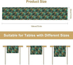 Peacock Feather Table Runner,Retro Aesthetic Green Table Runner for Home Kitchen Dining Party Indoor Outdoor Decoration 13x90 Inch