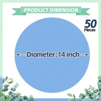 50 Pieces Baby Blue Paper Place Mats Round Disposable Table Mats Blue Paper Doilies Decorative Placemats for Wedding Banquet Party Home Dining Tableware Decor