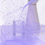 Glitter Tulle Rolls, 6' by 50 Yards (150FT) Sequin Tulle Netting Fabric for Tutu Skirts Sewing Birthday Wedding Party Decoration (Purple)