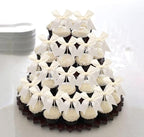 24 PCS Bow Cupcake Toppers Bowknot Coquette Bow Girls Birthday Cake Decorations Bow Cake Toppers Bowknot Cupcake Picks for Baby Shower Birthday Wedding Bridal Engagement Party Supplies Beige