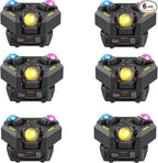 6-Pack Moving Head Stage Lights 9 X 10W LED DJ Lighting with DMX Mode Sound Stage Lighs and Parties Lights Activated for Party Wedding Concert Disco DJ Concert Show