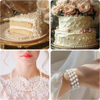48 Feet Faux Pearl Beads Garland 8mm Craft String Pearls for Wedding Centerpiece Christmas Tree and Flowers Decoration DIY (Ivory)