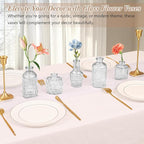 Set of 40 Glass Bud Vases, Small Clear Glass Vases in Bulk, Mini Vintage Embossed Flower Vase for Wedding, Centerpieces, Birthday Party, Baby Shower, Home Table Decorations (Clear)