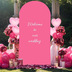 6.6FT Fuchsia Arch Backdrop Cover - Polyester Fitted Wedding Arch Stand Covers Round Top Chiara Arch Backdrop Cover for Birthday Party Banquet Photo Background Decoration