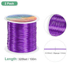 2-Rolls 0.4mm Jewelry Wire, 26 Gauge 328FT Craft Wire Copper Beading Wire for Jewelry Making/Planting/Weaving/DIY Crafting, Soft Metal Wires [100M, Purple]