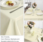8 Pack Beige Tablecloth 60 x 126 Inch Rectangular Tablecloths for 8 Foot Rectangle Tables, Wrinkle Resistant Beige Table Cloth Washable Polyester Fabric Table Covers for Buffet Wedding Party Banquet