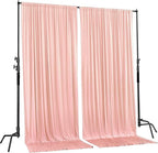 AK TRADING CO. 10 feet x 10 feet Polyester Backdrop Drapes Curtains Panels with Rod Pockets - Wedding Ceremony Party Home Window Decorations - Blush Pink (DRAPE-5x10-BLUSH)