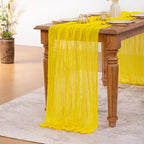 MLMW 6 Pack Yellow Cheesecloth Table Runner Boho Gauze Rustic Cheese Cloth Table Runner 160 inch Sheer 13.3ft for Wedding Party Baby Bridal Shower Birthday