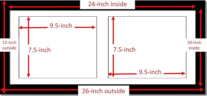 Creative Picture Frames 10X24Bk-W Black Horizontal Double Diploma Frame With 2 Opening White Matting | Holds 2-8X10-Inch Documents With Installed Wall Hanger