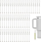 FREEBLOSS 50 Set DIY Beaded Cup Charms for Wine Glasses Party Drink Markers with Secure Clasp Personalized Decorative Mug charms