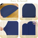 Navy Blue Arch Covers Set of 2, Navy Blue Backdrop Covers 7.2FT 6FT Stretchy Spandex Fitted Arch Stand Cover for Baby Shower, Wedding, Birthday Party Decor with Double-Sided Design