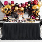 14ft Black Tulle Table Skirt for Rectangle Table or Round Tables Tutu Table Cloth for Birthday Party Baby Shower Wedding Parties Dessert Buffet Banquet Decorations