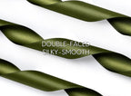 Moss Green Satin Ribbon 7/8 Inch x 50 Yards Double-Faced for Gift Wrapping Crafts Flower Bouquet Invitations Holiday Decorating