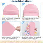 HEMMOTOP Pink Arch Backdrop Cover 7.2 ft (No Arch Stand), Spandex Arch Covers Stretchy Backdrop for Balloon, Birthday Party, Baby Shower, Banquet Arch Decoratio