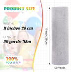 Crystal Organza Fabric Tulle 11 Inch by 50 Yards Sheer Tulle Rolls for DIY Craft Wedding Party Baby Shower Decor Gift Wrapping Party Supplies (Grey)