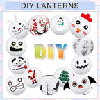 12Pcs Round Paper Lanterns Assorted Sizes (6" 8" 10" 12") for Home Decor, Restaurant, Church, Wedding, Birthday Party Decorations, Hanging Chinese Japanese Paper Lantern Lamps (White)