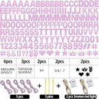 167Pcs DIY Glitter Customizable Banner Kit Happy Birthday Letter Banners Happy Valentine's Day Banners Love Heart Personalized Banner Decor Birthday Party Decorations Supplies(Glitter Light Pink)
