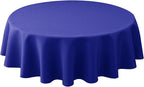 Biscaynebay Textured Fabric Round Tablecloths 60" for Round Tables diameters from 28" to 48", Royal Blue Water Resistant Folding Table Covers Washable for Dining, Kitchen, Wedding, Parties etc