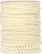 [118Feet] Pearl Beads Garland, 5MM 39Yards Faux Pearl Beads String Roll Bulk for DIY Craft Wedding Party Christmas Tree Decoration