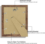 8.5x11 Picture Frame Set of 4, High Definition Real Glass Rustic Frame, Wood Photo Frames 8.5 by 11 Diploma Document for Wall Hanging and Tabletop Display