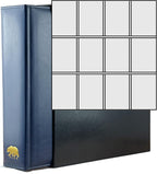 Ursae Minoris Estate Library Deluxe 4 Q-Ring Large Format Binder for Up to 2400 Sports/Trading Cards - Deep Blue with Black Slipcase