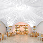 10 Panels White Ceiling Drapes for Wedding 5ftx40ft Sheer Drapery Chiffon Fabric Arch Draping Curtains for Party Ceremony Birthday Baby Shower Reception Stage Ceiling Decorations