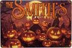 Personalized Halloween Metal Sign with Family's Name or Text Custom Pumpkin Wall Decor Signs Fade Resistance for Indoor Outdoor Spooky Gifts for Friends Family