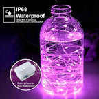 pozzolanas 12 Pack Pink Battery Operated String Lights - 7ft Waterproof Fairy Lights with 20 LEDs for Home, Mason Jar, Party, Wedding, Halloween, Christmas Decorations