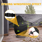 Outdoor Egg Chair Cover Waterproof with Zipper, UV Resistant & Windproof All-Weather Hanging Egg Chair Cover, Fade and Tear Resistant Hanging Chair Covers, 91" x 80", Black