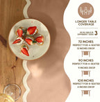 Folkulture Table Runners | Fall Table Runner 108 inches Long | Scallop Table Runner for Fall Decor or Boho Decor | Brown Table Runners for Dining Room | Thanksgiving Decorations for Home