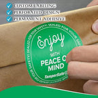 Angel's Peel Lounge Tamper Proof Stickers Roll — Tamper Evident Stickers for Delivery Food Safety, Bakery Boxes, Writable Seal Tape, Thank You Labels for Packaging - 3x3in 250-COUNTS, Green, Round