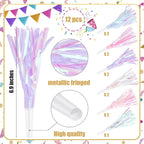 12 Pcs Party Blowers Glitter Noise Makers Metallic Fringed Party Horns for Adults Birthday Graduation New Years Party Favors Supplies