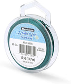 Artistic Wire, 22 Gauge Tarnish Resistant Colored Copper Craft Wire, Kelly Green, 15 yd
