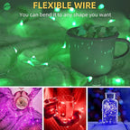 LAMPHOME 6 Pack Fairy Lights Battery Operated String Lights 6.6ft 20 Led Mason Jar Lights Waterproof Silver Wire Light Fireflies DIY Party Wedding Christmas Decoration(6 Pack,Multicolour)