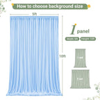 Baby Blue Tulle Backdrop Curtain for Parties Wedding,5ft x 10ft Wrinkle Free Curtain Backdrop,2 Layer Drapes for Backdrop,Polyester Back Drop for Bridal Shower Birthday Baby Shower Photography