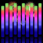 Super Z Outlet Upgraded Light up Foam Sticks, 3 Modes Colorful Flashing LED Strobe Stick for Party, Concert and Event (12)