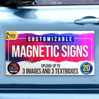 2-Pack,12"x24" Custom Magnet Signs in Full Color for Business and Advertising, 30 mil Customized Vinyl Car Magnets, Personalized Magnetic Sheets for Company Storefront & Vehicles (Rounded Corners D2)