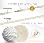 PartyWoo White Crepe Paper Streamers 4pcs 328ft Pack of Sand White Crepe Paper Streamers for Birthday Wedding Baby Shower Engagement Bachelorette Anniversary Graduation Retirement Party Decorations
