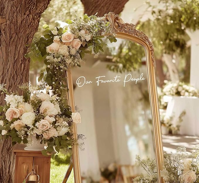 Our Favorite People Seating Chart Decal Wedding Seating Chart Header Decal for Mirror Our Favorite People Welcome Sign Wedding Welcome Vinyl (White, Width 17")