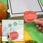 Angel's Peel Lounge Thank You Tamper Proof Stickers Roll — Tamper Evident Stickers for Bags, Drink Lids, Food Containers, Writable Adhesive Seal Tape, Thank You Labels - 3x3in 250-COUNTS, RED, Round