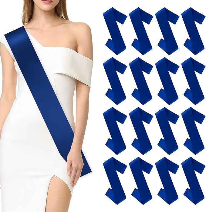 Blank Sash 16 PCS Sashes DIY Satin Sash Chair Sashes Scout Sash President Sash Senior Sash Scout Sash Wedding Party Sash