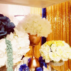 Eternal Beauty Yellow Gold Sequin Backdrop, 4x7 Ft Glitter Background Curtains for Shimmer Photography Party Wedding Birthday Back Drop Decor