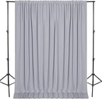 DWCN 10x7 FT Silver Gray Backdrop Curtains for Parties, Photography Backdrop Drapes with Rod Pockets for Wedding Decorations Stage Birthday Family Gatherings, 2 Panels 5ft x 7ft