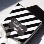 WRAPAHOLIC Reversible Wrapping Paper - Mini Roll - 17 Inch x 33 Feet - Black and Stripes Design for Christmas, Birthday, Holiday, Wedding, Baby Shower