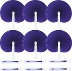 12 Packs Decorative Paper Folding Hand Fans Handheld,Purle Round Foldable Wedding Fans Chinese and Japanese Fans Bulk for Bridal Guest Church Party Favors Dancing Birthday DIY