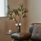 Fudios Lighted Pine Branches with Timer 32IN Battery Operated or USB Plug in, Lit Willow Branches with Lights for Christmas Fireplace Mantle Decor