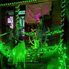 YEGUO 165ft 500 LED Halloween Lights Outdoor Waterproof, 8 Modes Green String Lights Plug in, Green Wire Christmas Lights Indoor with Timer Memory