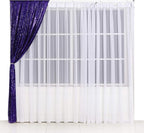 Poise3EHome 2ft x 8ft Purple Sequin Photography Backdrop Curtain 2 Panels for Party Decoration, Purple