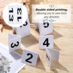 Tuanse Table Numbers 1-25 Acrylic Double Side Numbered Table Tents Plastic Restaurant Wedding Numbers Cards Signs for Party Banquets Wedding Reception(White, Black)