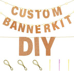 TaoBary 112 Pcs DIY Letter Kit Glitter Customizable Banner Letters Include 107 Letters and Numbers 3 Rope and 2 Needles for Birthday Halloween Christmas Wedding Valentine Party Decor(Glitter Orange)